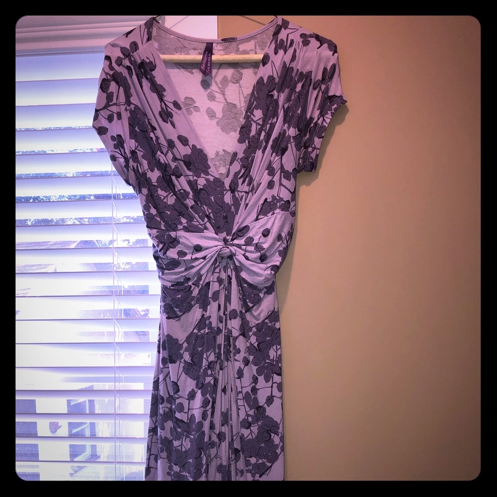 Seraphine Lavender Blossom Knot-Front dress